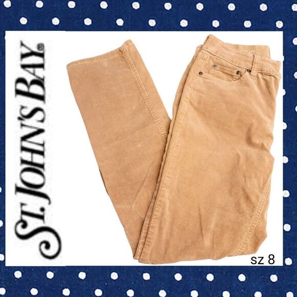 St. John's Bay Tan Corduroy Straight Leg Pants Jeans - Picture 2 of 14
